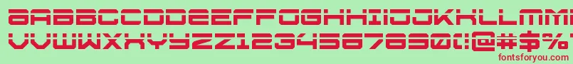 フォントUssdallaslaser – 赤い文字の緑の背景