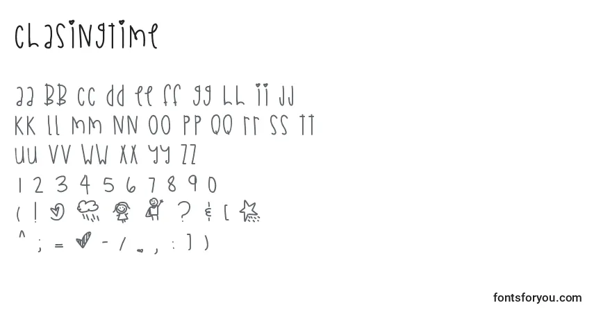 A fonte Chasingtime – alfabeto, números, caracteres especiais