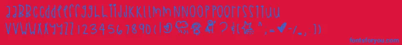 Chasingtime Font – Blue Fonts on Red Background