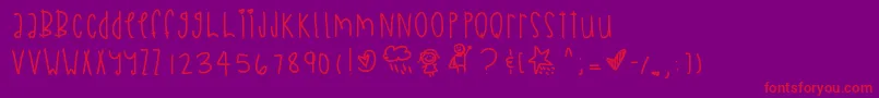 Chasingtime Font – Red Fonts on Purple Background