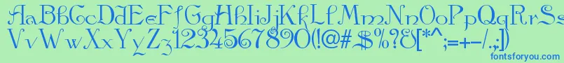 Galleon Font – Blue Fonts on Green Background