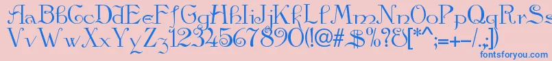 Galleon Font – Blue Fonts on Pink Background