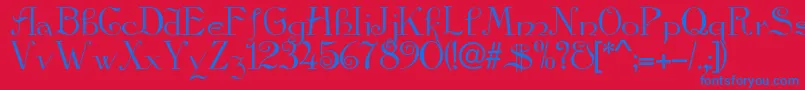 Galleon Font – Blue Fonts on Red Background
