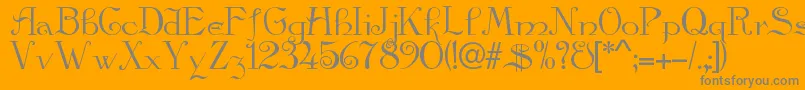 Galleon-Schriftart – Graue Schriften auf orangefarbenem Hintergrund