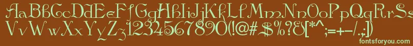 Galleon Font – Green Fonts on Brown Background