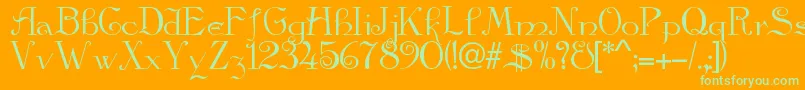 Galleon Font – Green Fonts on Orange Background