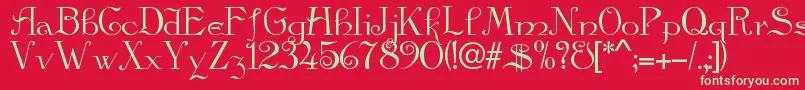 Galleon Font – Green Fonts on Red Background