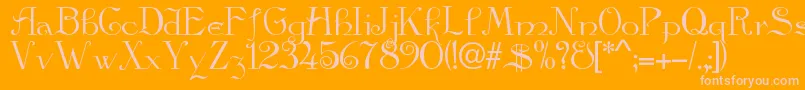 Galleon Font – Pink Fonts on Orange Background