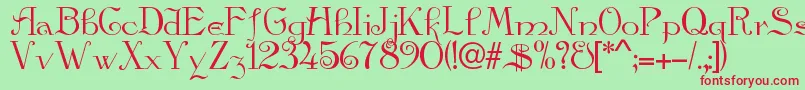 Galleon Font – Red Fonts on Green Background