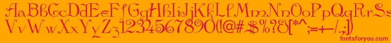 Galleon Font – Red Fonts on Orange Background