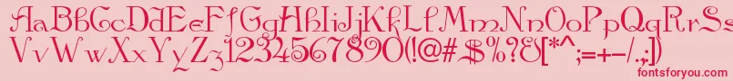 フォントGalleon – ピンクの背景に赤い文字