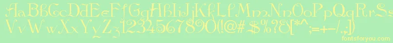 Galleon Font – Yellow Fonts on Green Background