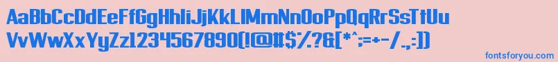 Provisionary Font – Blue Fonts on Pink Background