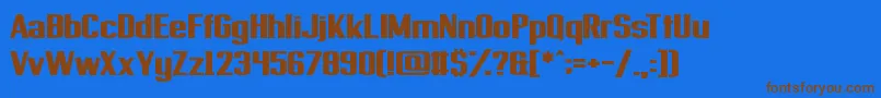 Provisionary Font – Brown Fonts on Blue Background