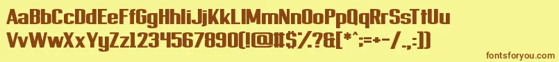 More about Provisionary Font Provisionary Font – Brown Fonts on Yellow Background