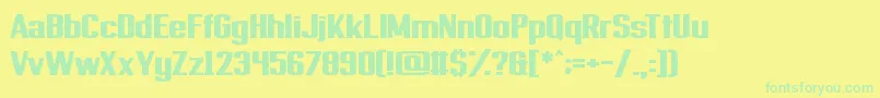 Provisionary Font – Green Fonts on Yellow Background