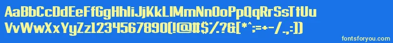 Provisionary Font – Yellow Fonts on Blue Background