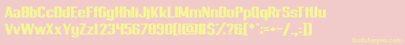 Provisionary Font – Yellow Fonts on Pink Background