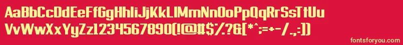 フォントProvisionary – 黄色の文字、赤い背景