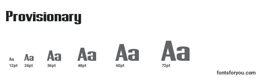Provisionary Font Sizes