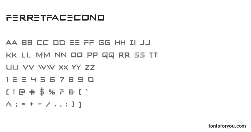 Schriftart Ferretfacecond – Alphabet, Zahlen, spezielle Symbole