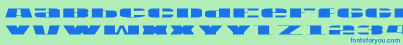 Usav2l Font – Blue Fonts on Green Background