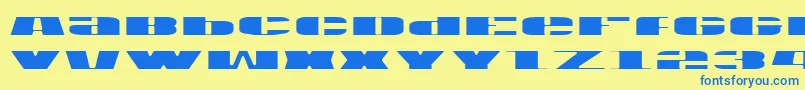 Usav2l Font – Blue Fonts on Yellow Background