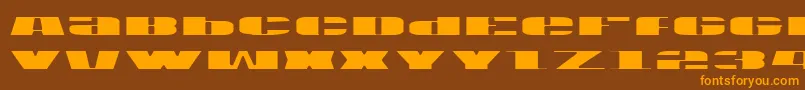 Usav2l-Schriftart – Orangefarbene Schriften auf braunem Hintergrund