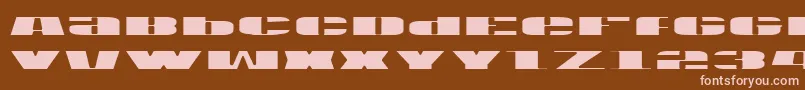 Czcionka Usav2l – różowe czcionki na brązowym tle
