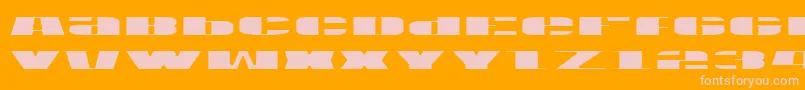 Usav2l-Schriftart – Rosa Schriften auf orangefarbenem Hintergrund