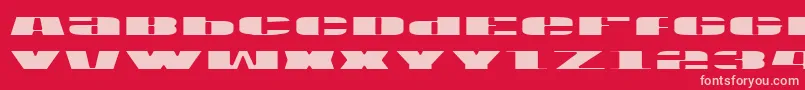 フォントUsav2l – 赤い背景にピンクのフォント