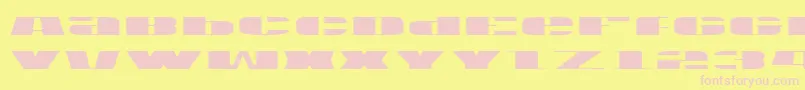 Usav2l-Schriftart – Rosa Schriften auf gelbem Hintergrund