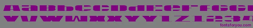 Czcionka Usav2l – fioletowe czcionki na szarym tle
