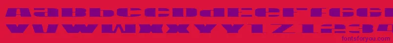 フォントUsav2l – 赤い背景に紫のフォント