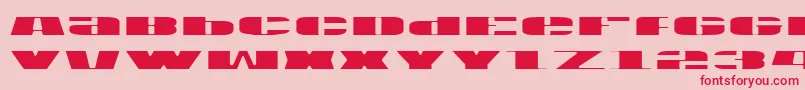 Fonte Usav2l – fontes vermelhas em um fundo rosa