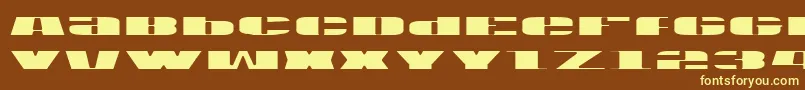 Usav2l-Schriftart – Gelbe Schriften auf braunem Hintergrund
