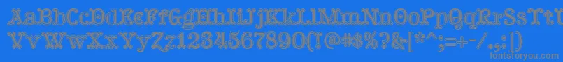 Hallodolly Font – Gray Fonts on Blue Background