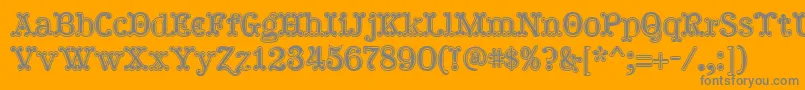 Hallodolly-Schriftart – Graue Schriften auf orangefarbenem Hintergrund