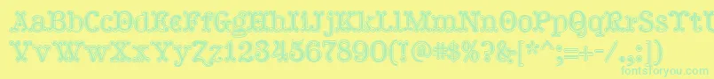 Hallodolly Font – Green Fonts on Yellow Background