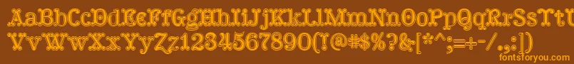 Hallodolly Font – Orange Fonts on Brown Background