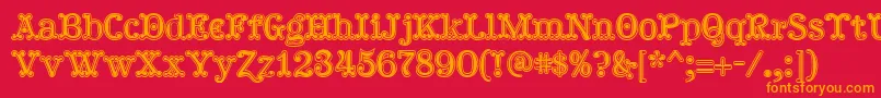 Hallodolly Font – Orange Fonts on Red Background