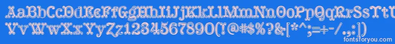 Hallodolly Font – Pink Fonts on Blue Background