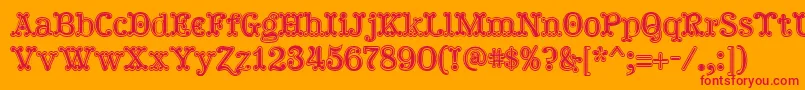 Hallodolly Font – Red Fonts on Orange Background