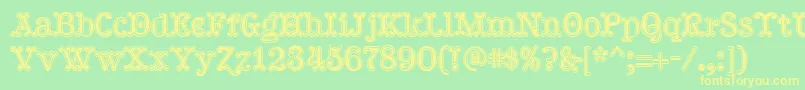 Hallodolly Font – Yellow Fonts on Green Background