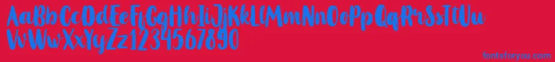 MahoniFreePersonalUse Font – Blue Fonts on Red Background