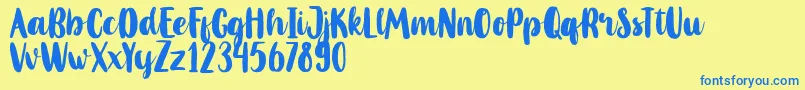 MahoniFreePersonalUse Font – Blue Fonts on Yellow Background
