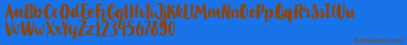 MahoniFreePersonalUse Font – Brown Fonts on Blue Background