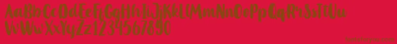 MahoniFreePersonalUse Font – Brown Fonts on Red Background