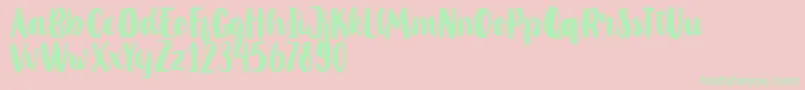 MahoniFreePersonalUse Font – Green Fonts on Pink Background