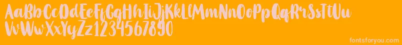MahoniFreePersonalUse Font – Pink Fonts on Orange Background